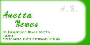anetta nemes business card